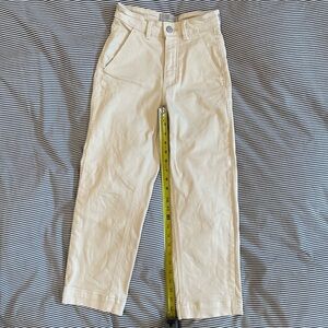 Everlane cream straight cropped pants, size 00